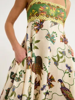 Alémais Birdie Printed Linen Maxi Dress Print Size 8  for rent on The Volte - image 4