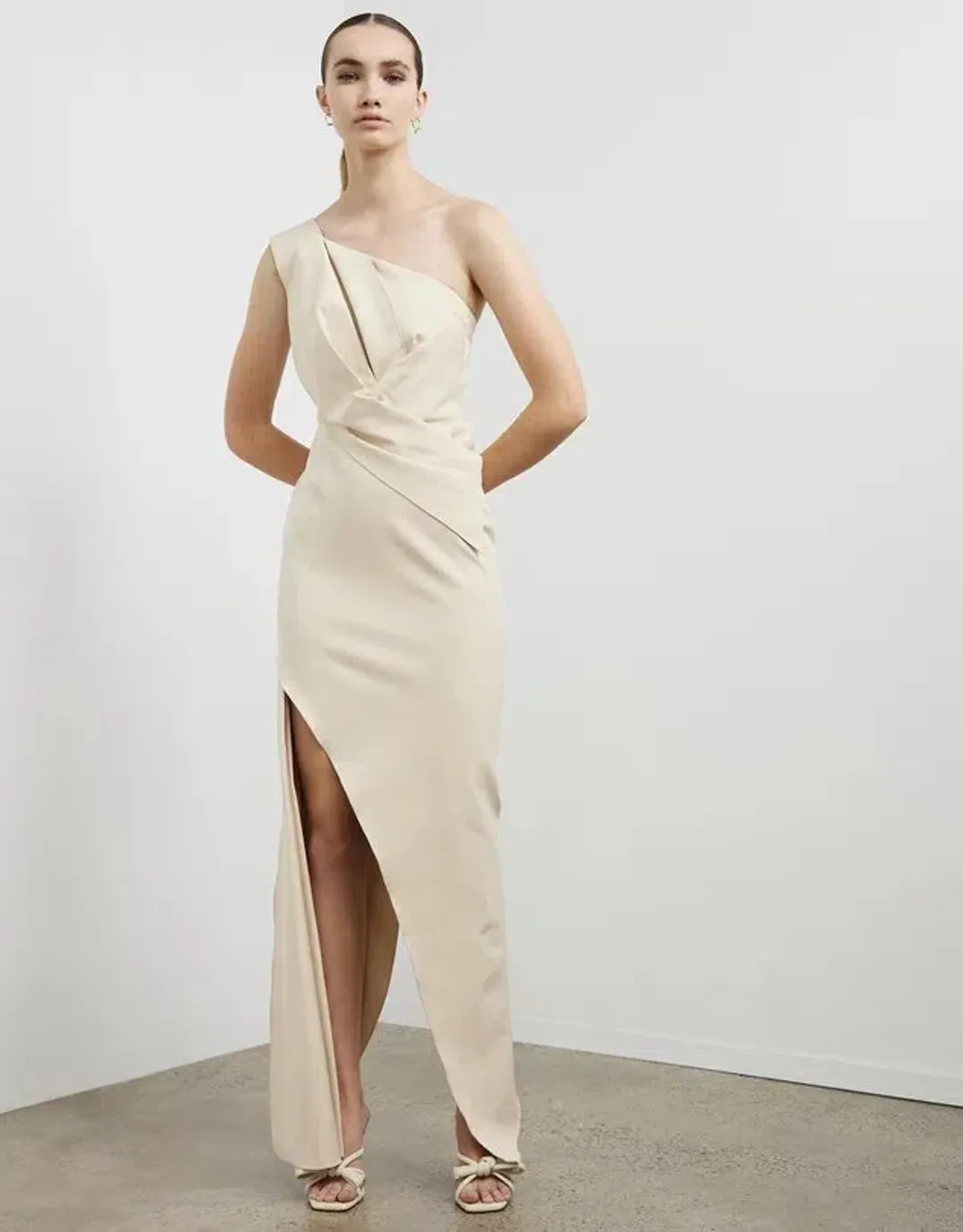 Rachel Gilbert Luna Gown Oat Size 2 /Au 10 for rent on The Volte - main image