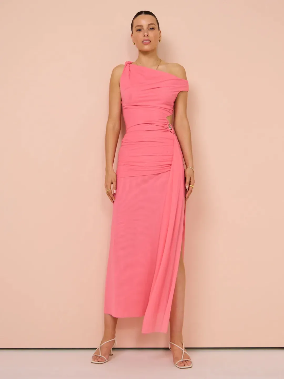 Bec & Bridge Kailani Aysm Dress Grapefruit Pink Size 8  for rent on The Volte - main image