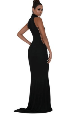 Abyss By Abby Black Halter Gown 8 for rent on The Volte - image 2