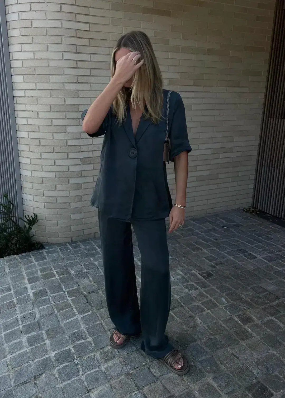 Viktoria and Woods Chorus Shirt and Pilot Pant Set in Deep Petrol Size 12/14 for rent on The Volte - main image