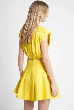 Aje Byblos Cropped Top and Mini Skirt Set Yellow Size 4/6 for rent on The Volte - image 3