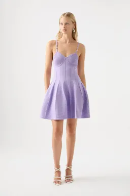 Aje Phaedra Ottoman Bustier Mini Dress Lilac Size L / AU 12 for rent on The Volte - image 1