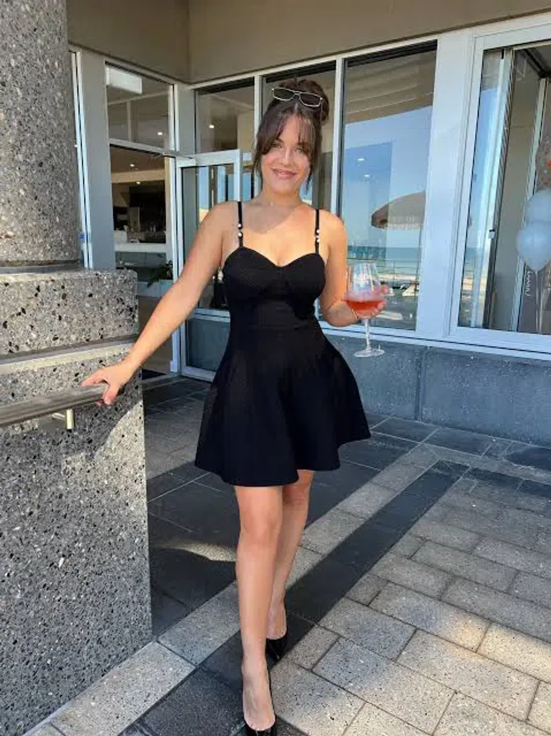 Aje Phaedra Ottoman Bustier Mini Dress Black Size L / AU 12 for rent on The Volte - main image