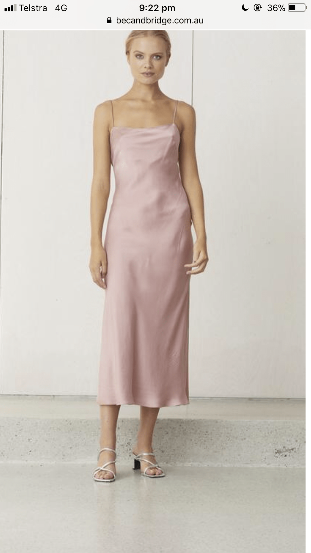 Bec & Bridge Classic Slip Midi Dress Pink 10 for rent on The Volte - main image