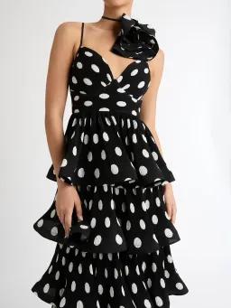 Sheike Julia Tiered Polka Dot Dress Print Size 6 for rent on The Volte - image 2
