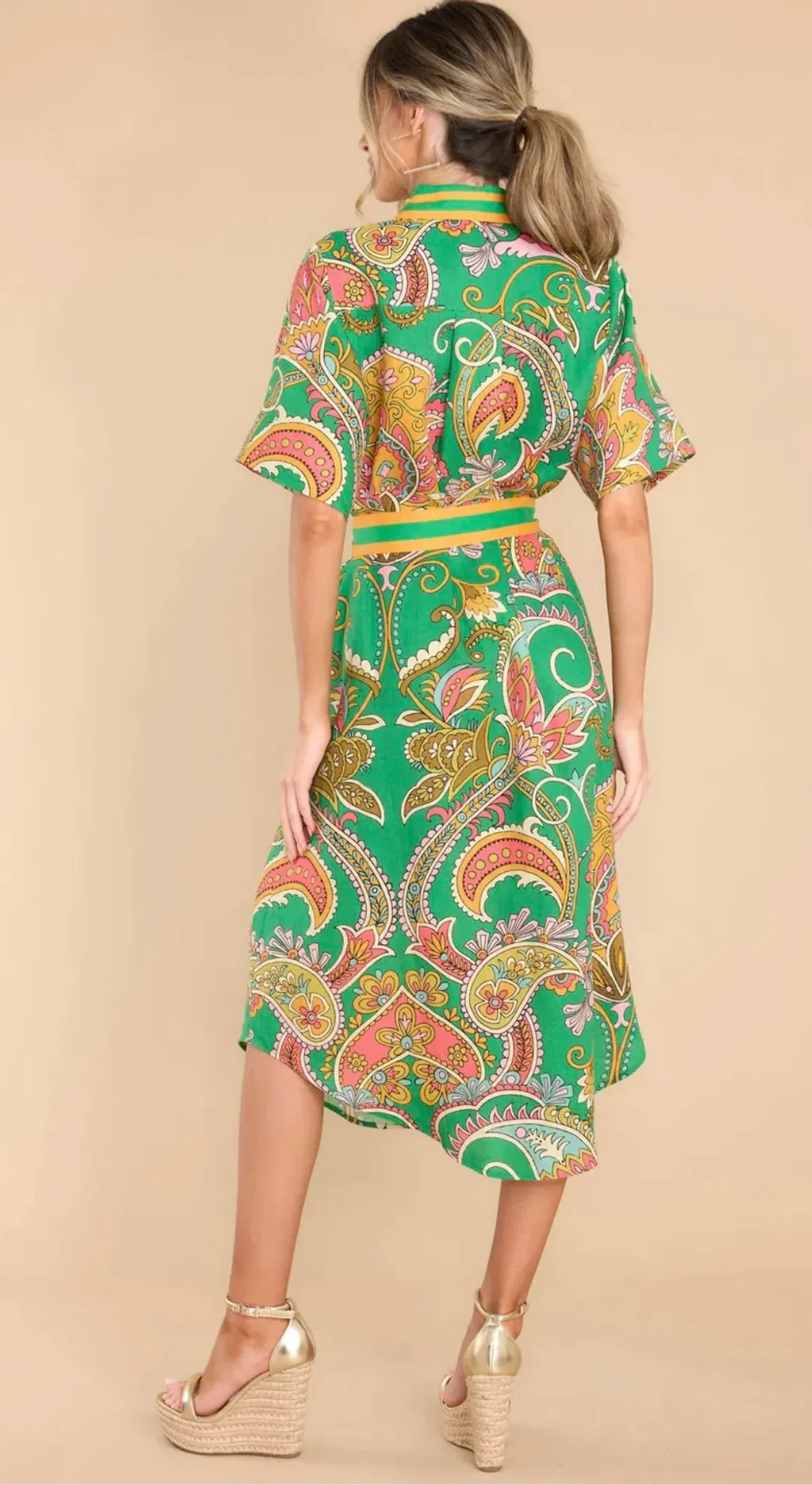 Alémais Marion Shirtdress Green Size 8 for rent on The Volte - main image