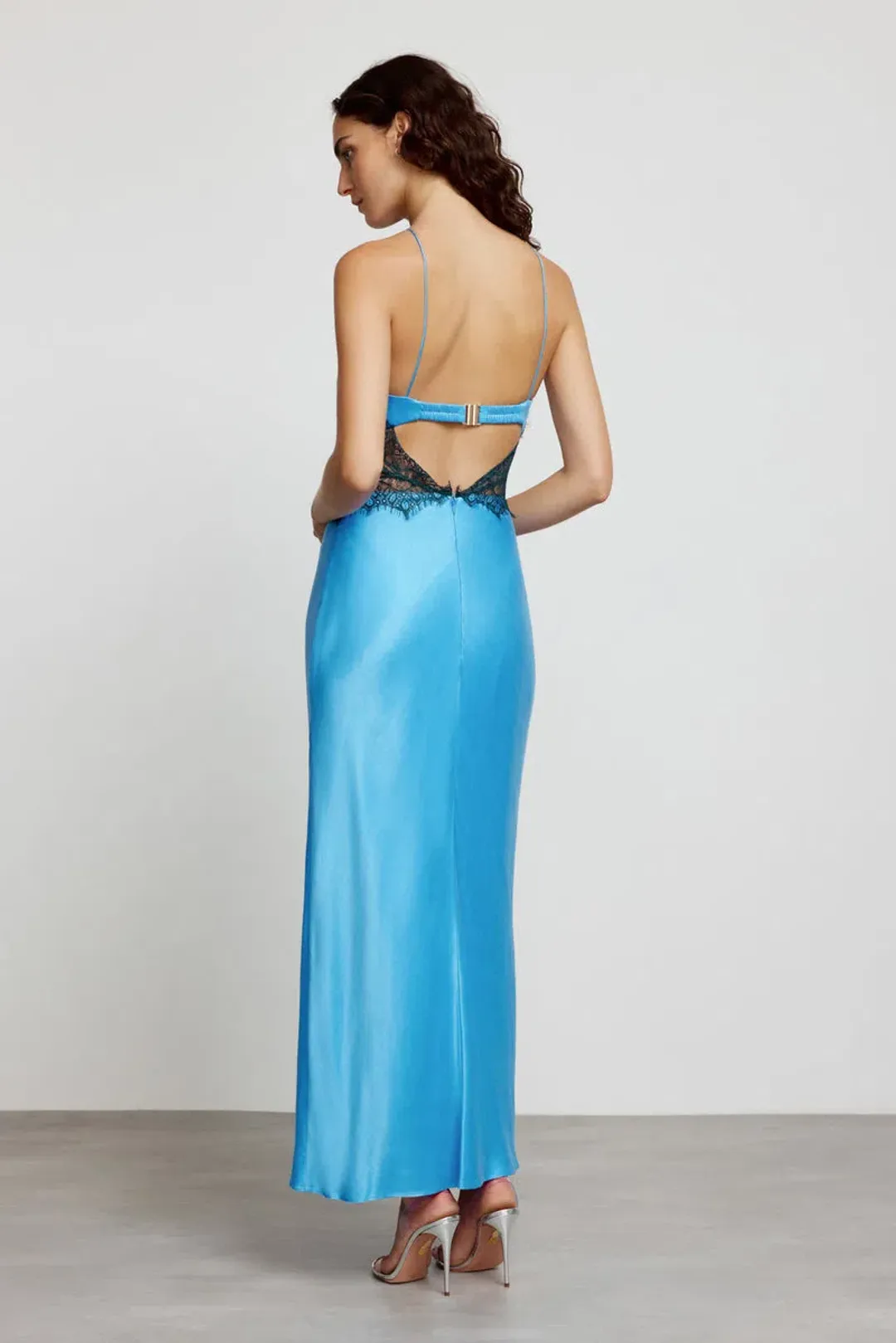 Significant Other Helaina Halter Midi Dress Blue Size 10 for rent on The Volte - main image
