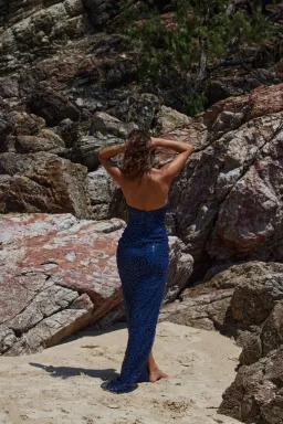 Tania Olsen Comet Beaded Gown Navy Size 8 for rent on The Volte - image 3