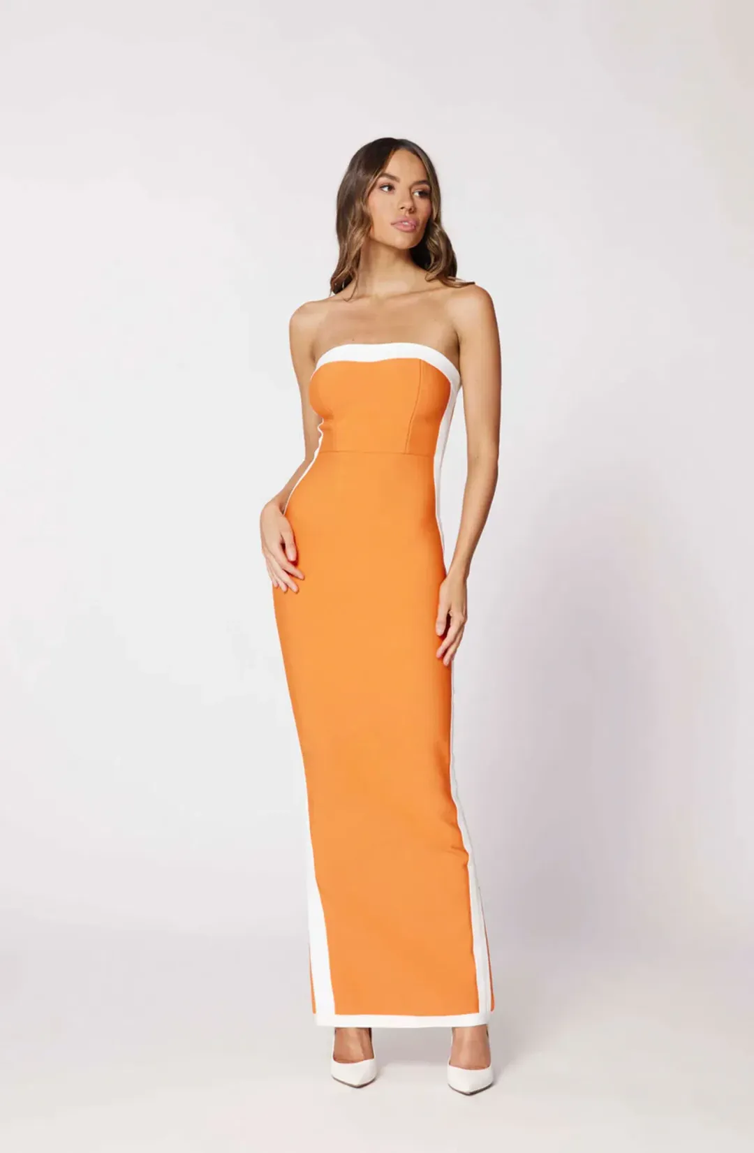 Bianca and Bridgett Ashley Dress Orange Size 8 for rent on The Volte - main image