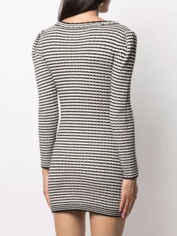 Self Portrait Stripe-detail Knitted Dress Black/White Size S/Au 8  for rent on The Volte - image 5