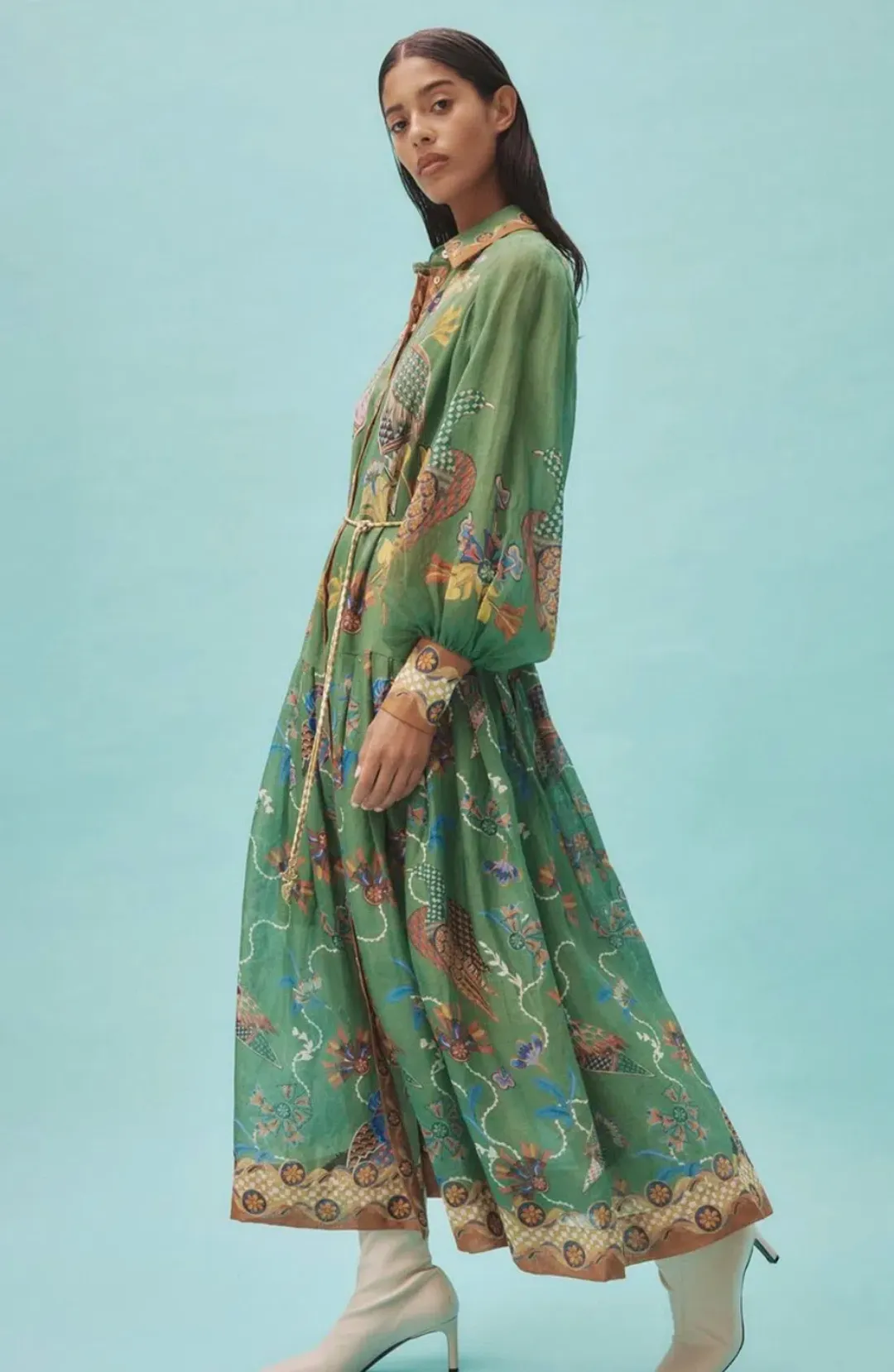 Alemais Birdie Shirtdress Green Size 16 for rent on The Volte - main image