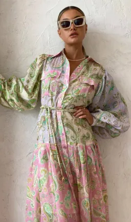 Alemais Marta Patchwork Shirtdress Size 14 for rent on The Volte - image 2