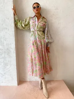 Alemais Marta Patchwork Shirtdress Size 14 for rent on The Volte - image 4