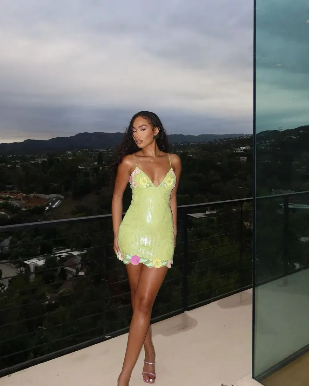 Majorelle Cal Embellished Mini Dress in Lime Green Size S / AU 8 for rent on The Volte - main image