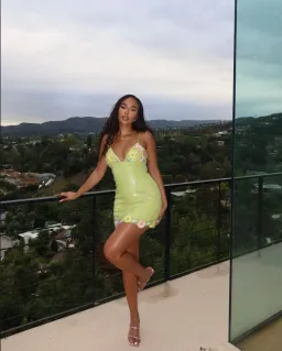 Majorelle Cal Embellished Mini Dress in Lime Green Size S / AU 8 for rent on The Volte - image 4