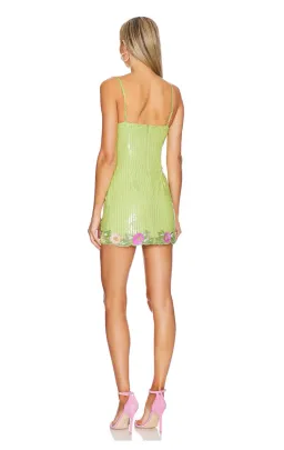 Majorelle Cal Embellished Mini Dress in Lime Green Size S / AU 8 for rent on The Volte - image 2