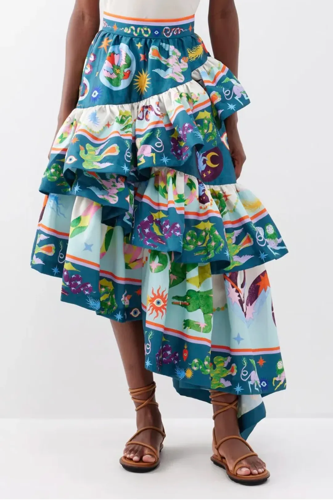 Alemais Guardian Tiered Ruffled Skirt Multi Size 16 for rent on The Volte - main image