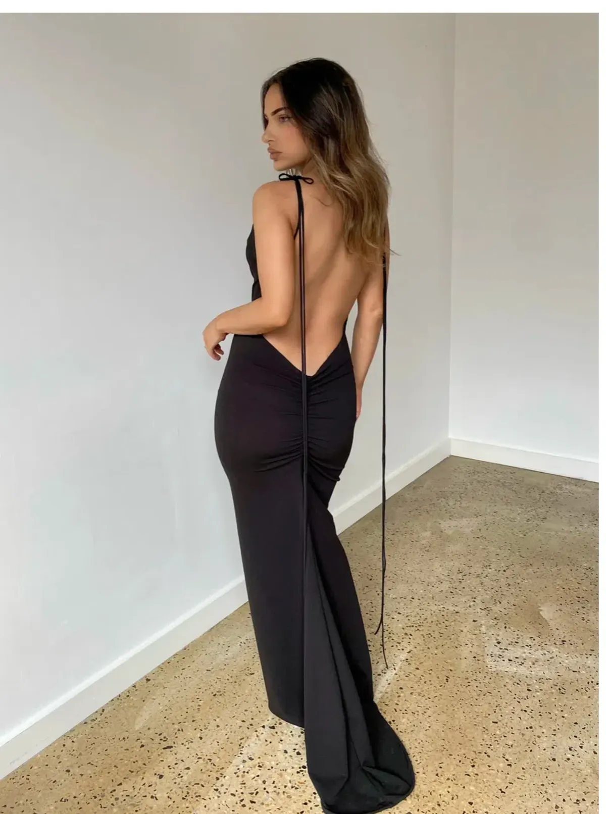 Melani the Label Azari Midi Dress Black Size XS / AU 6 for rent on The Volte - main image