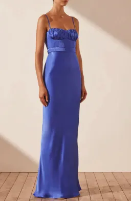 Shona Joy Oliviera Ruched Maxi Dress Strong Blue Size 10 for rent on The Volte - image 2