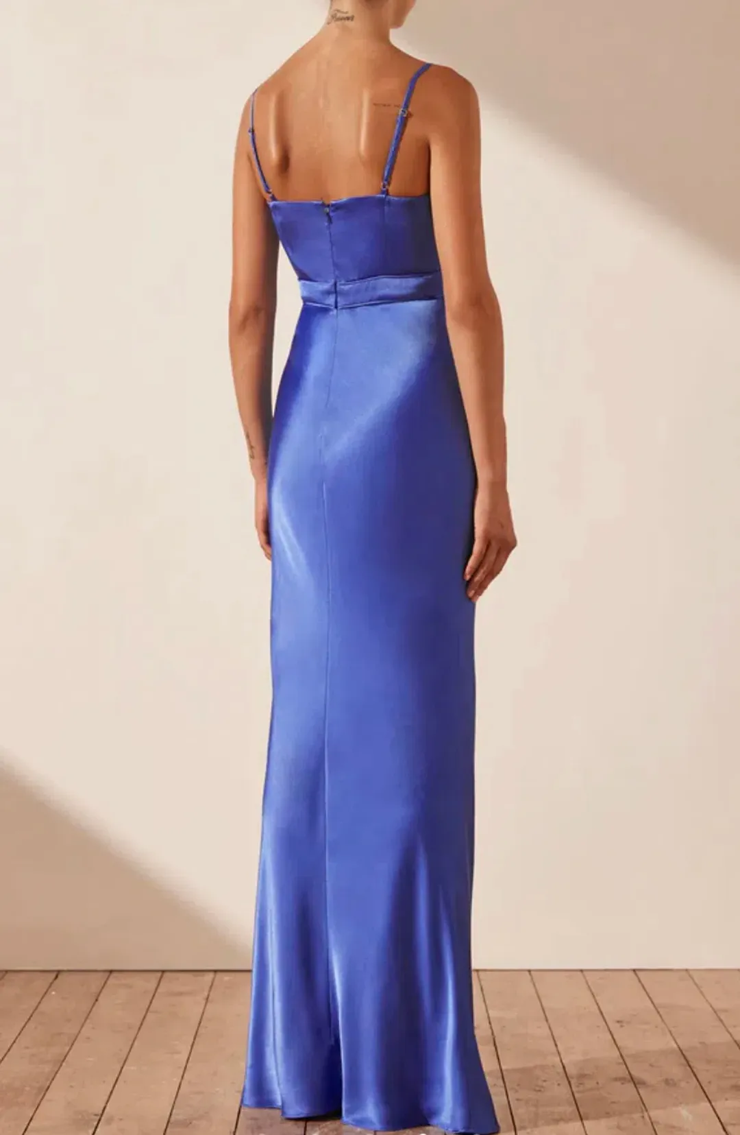Shona Joy Oliviera Ruched Maxi Dress Strong Blue Size 10 for rent on The Volte - main image