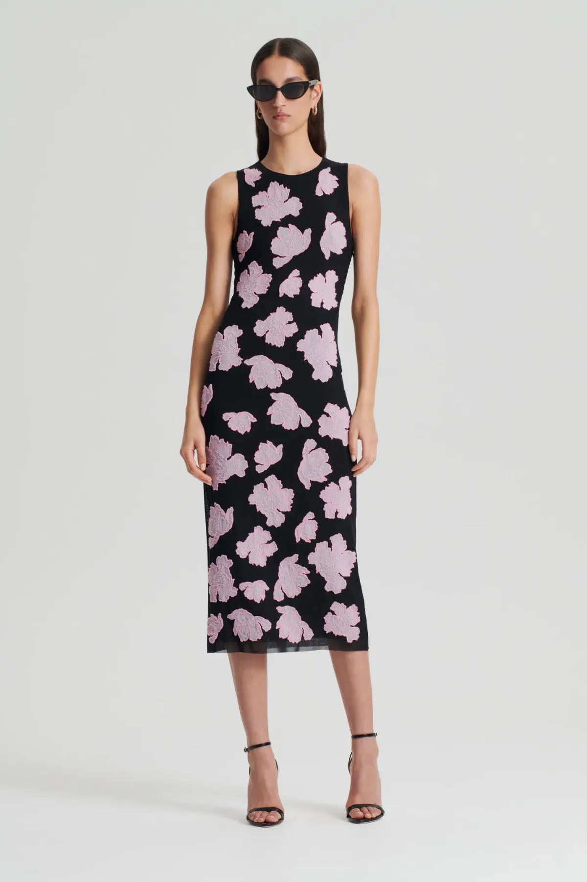 Scanlan Theodore Embroidered Floral Mesh Dress Size 6 for rent on The Volte - main image