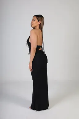Bec & Bridge Naomi Tie Front Maxi Dress Black Size 8 for rent on The Volte - image 2