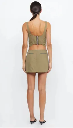 Bec and Bridge Remi Mini Skirt Spliced Khaki Size 8 for rent on The Volte - image 2