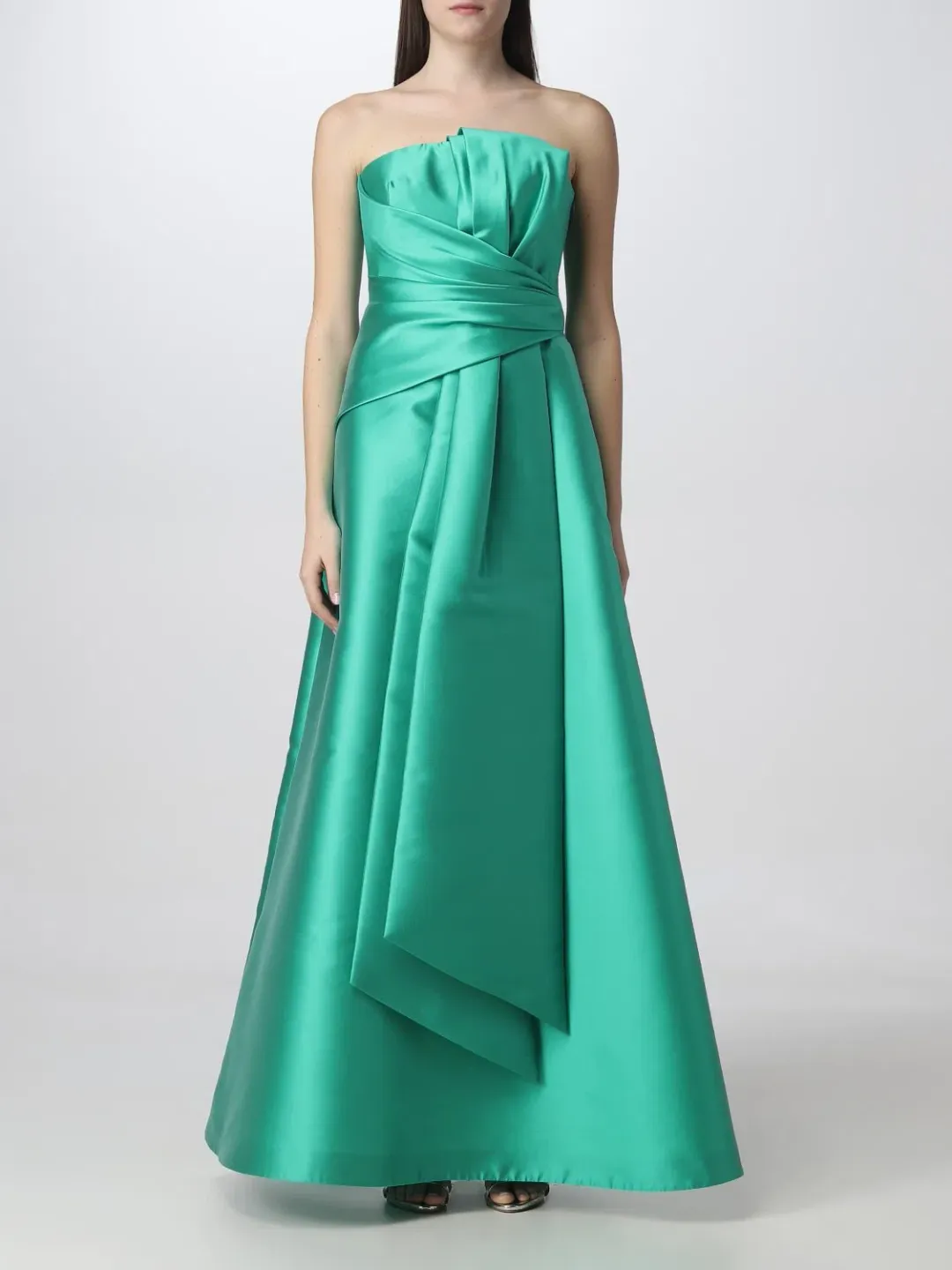 Alberta Ferretti Strapless Gown Green Size 8  for rent on The Volte - main image