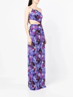Rebecca Vallance Purple Rain cut-out Maxi Dress Floral Size 10 for rent on The Volte - image 1