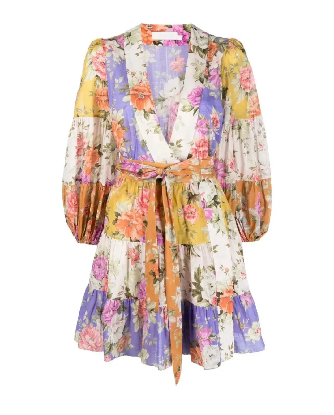 Zimmermann Pattie Floral Mini Dress Multi Floral Size 1/Au 10  for rent on The Volte - main image