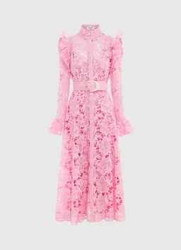 Leo Lin Aliyah Midi Dress Candy Pink Size 12  for rent on The Volte - image 4