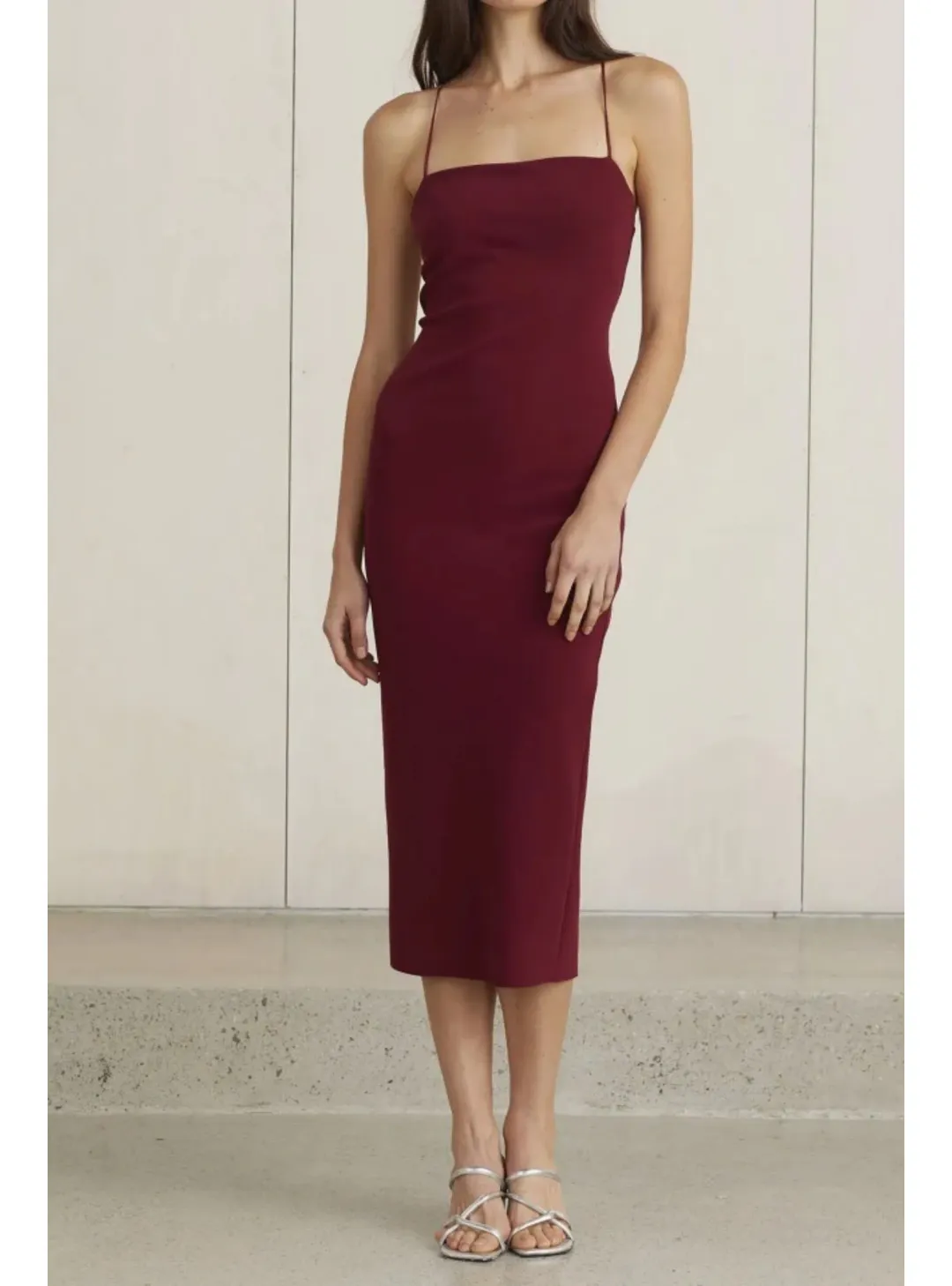 Bec & Bridge Lea Tie Back Dress Burgundy AU 10 for rent on The Volte - main image