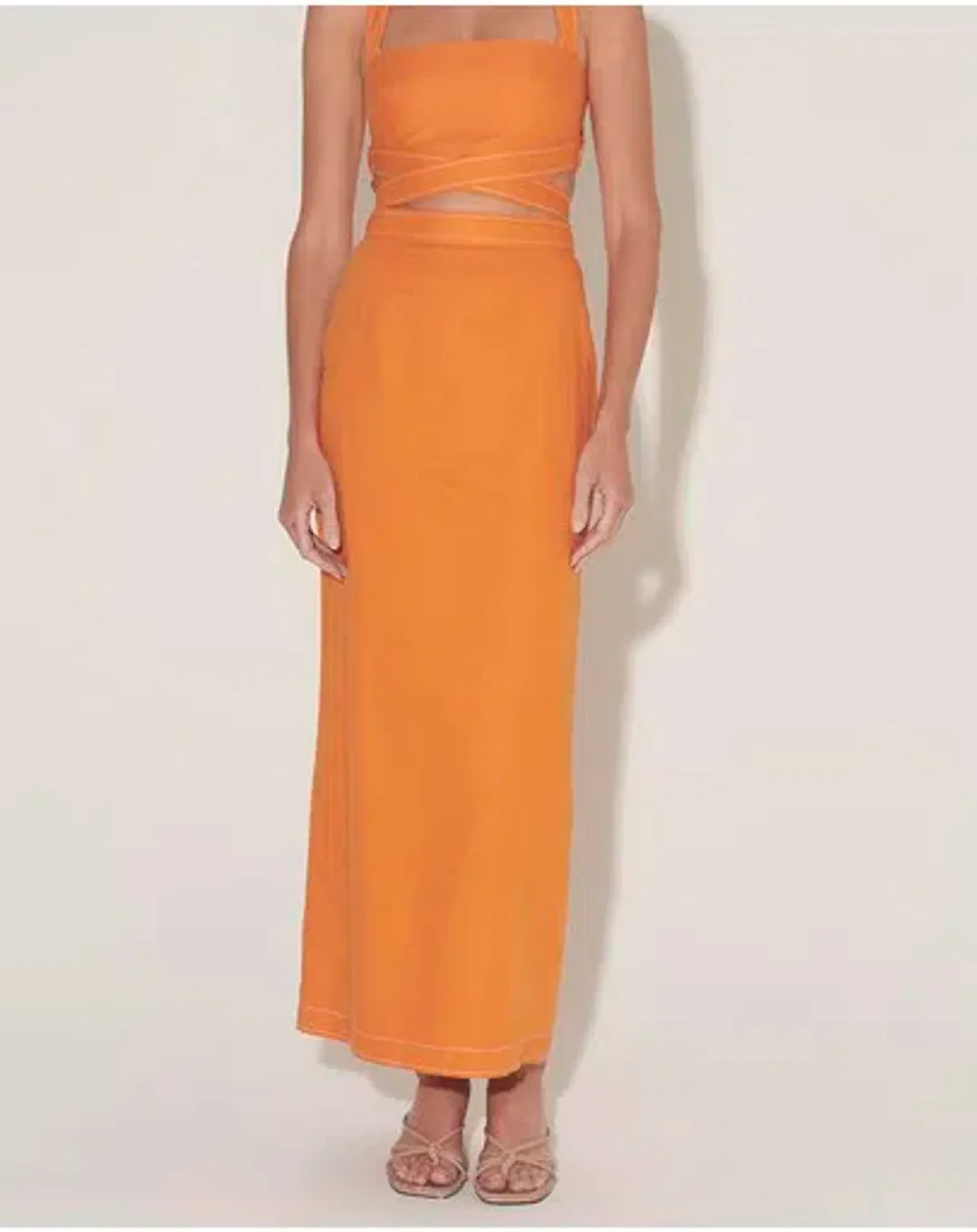 Hansen and Gretel Pepe Top and Marielle Skirt Set Orange Size 8 for rent on The Volte - main image