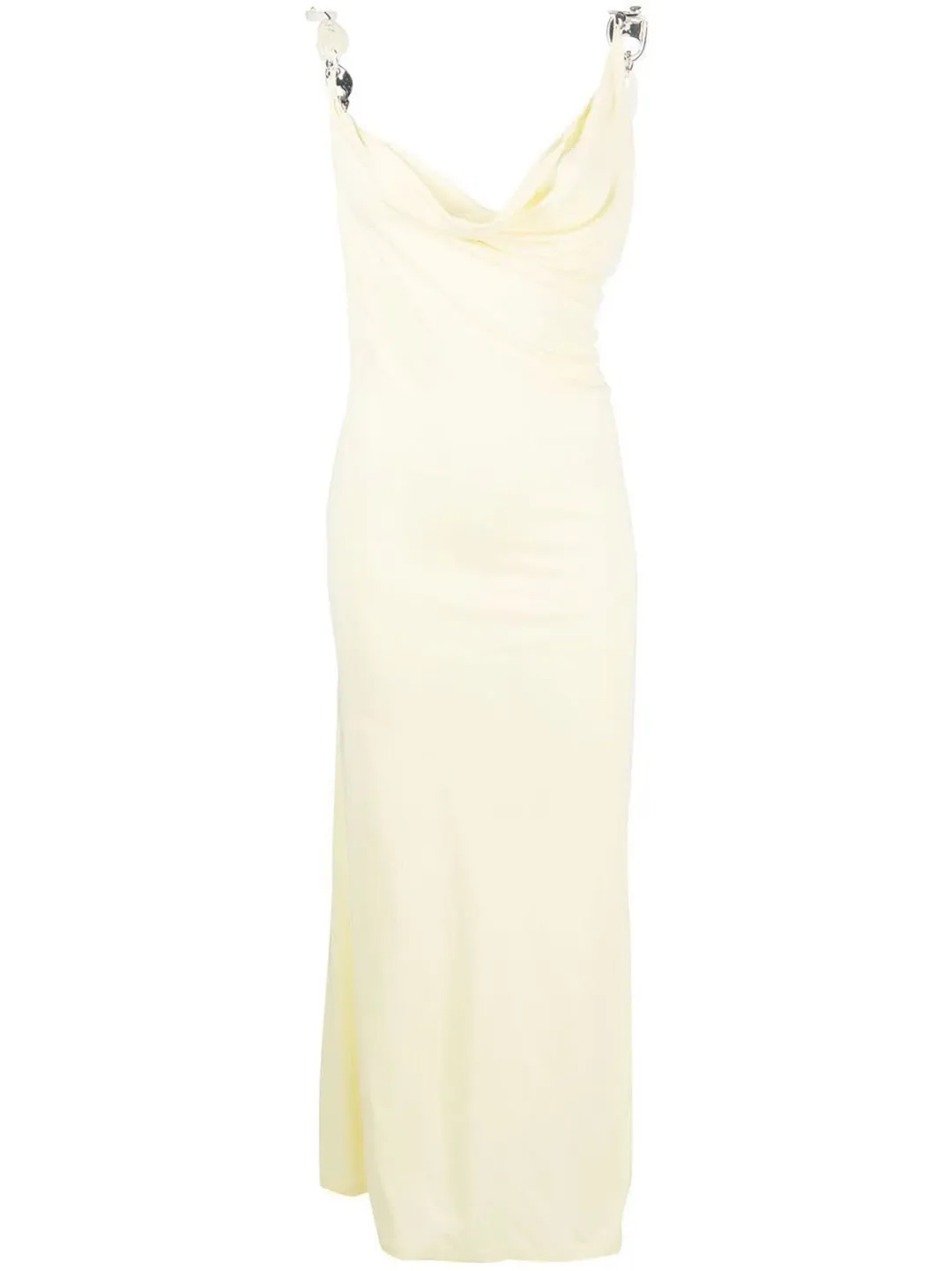 Christopher Esber Chain Link Cowl Neck Dress Yellow Size 10 for rent on The Volte - main image
