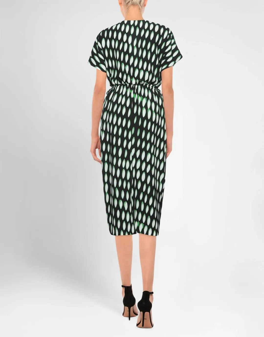 Dries Van Noten Dorias V Neck Midi Dress Print Size 10 for rent on The Volte - main image