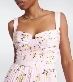 Self Portrait Satin Midi Dress Pink Floral Size 8 for rent on The Volte - image 2