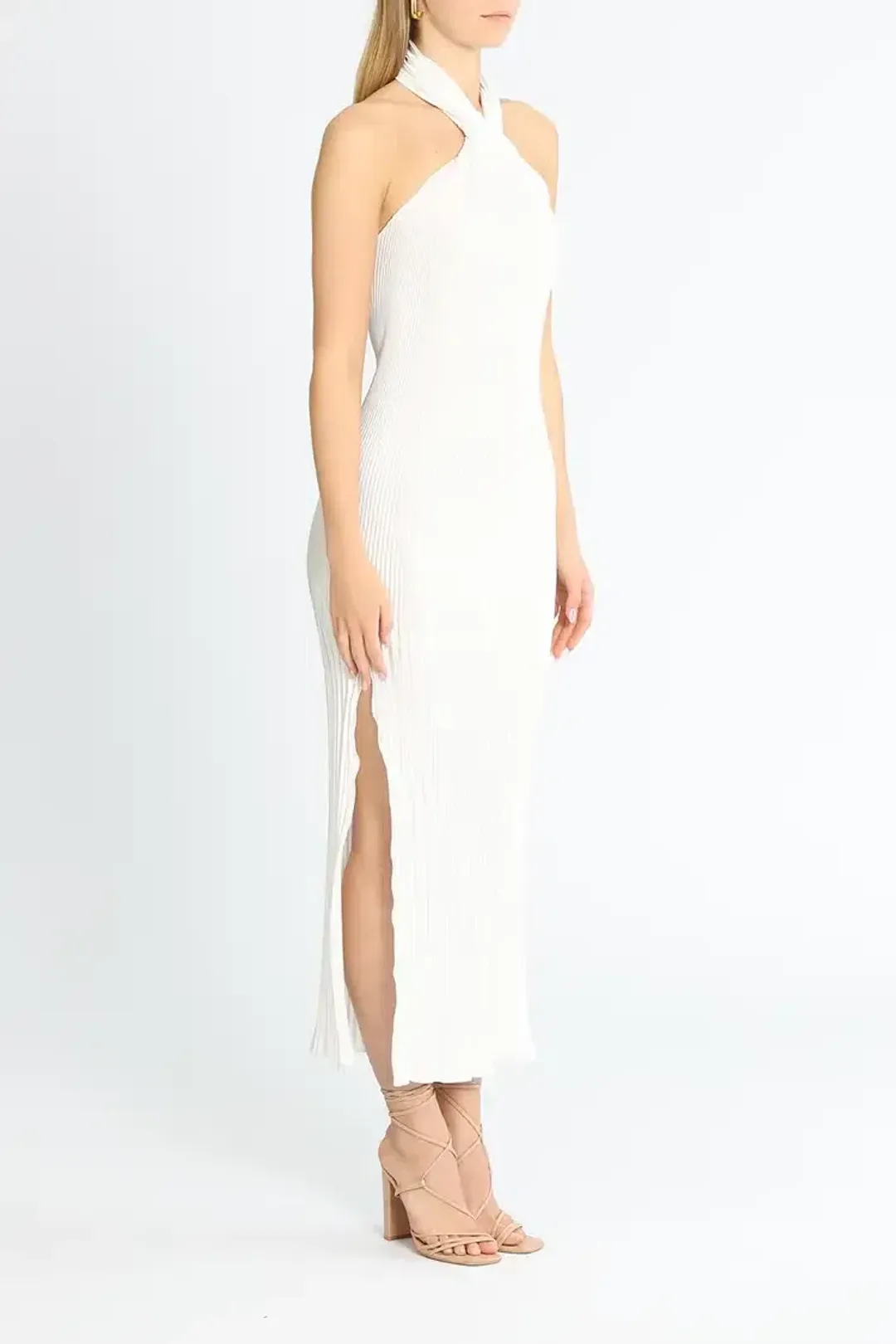 Lidee Soiree Halter Gown in White Size 12 for rent on The Volte - main image