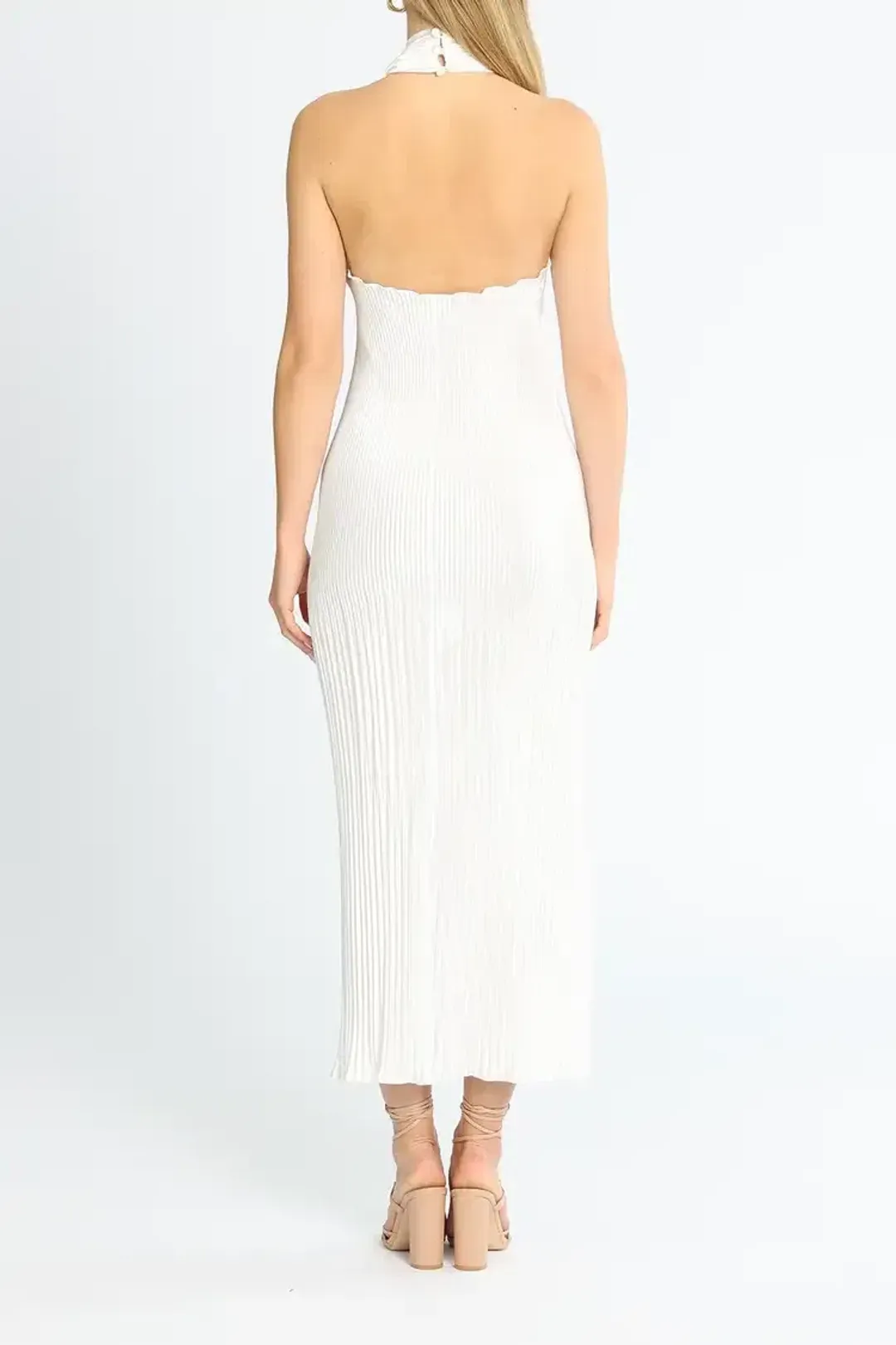 Lidee Soiree Halter Gown in White Size 8 for rent on The Volte - main image