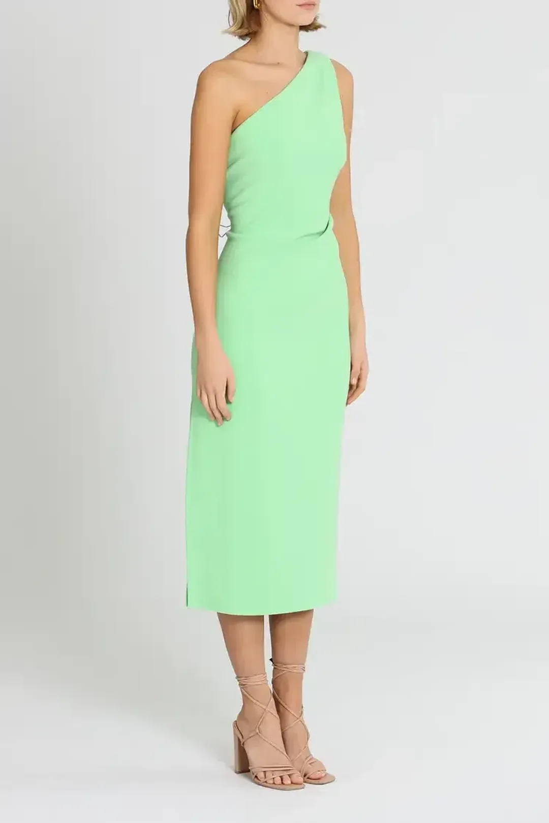 Bec & Bridge Clover Asymmetric Midi Dress in Green Size 12 for rent on The Volte - main image