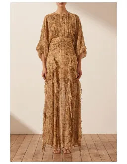 Shona Joy Louise Round Neck Balloon Sleeve Maxi Dress Floral Size 14 for rent on The Volte - image 1