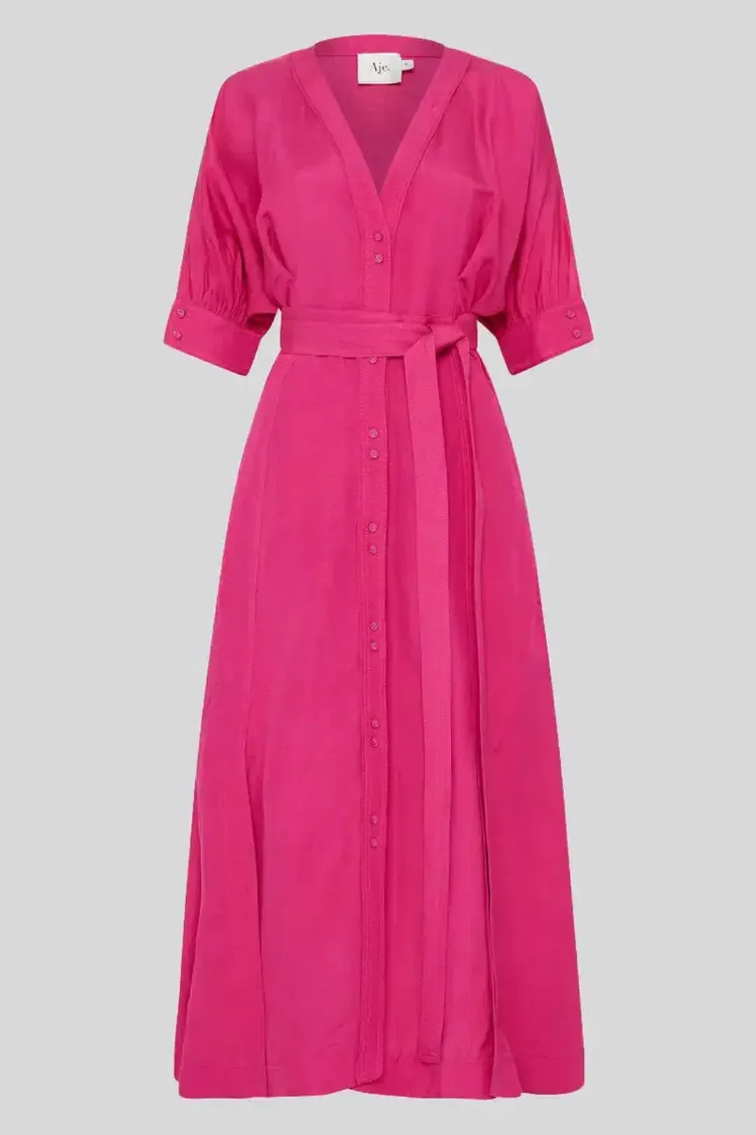 Aje Ennoble Midi Dress in Fuchsia Size 12 for rent on The Volte - main image