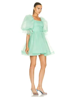 Aje Astrid Tie Back Mini Dress in Green Size 10 for rent on The Volte - image 1