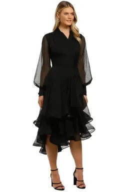 Elliatt Cuba Midi Dress in Black Size 10 for rent on The Volte - image 2