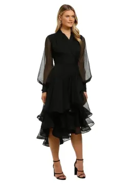 Elliatt Cuba Midi Dress in Black Size 8 for rent on The Volte - image 1