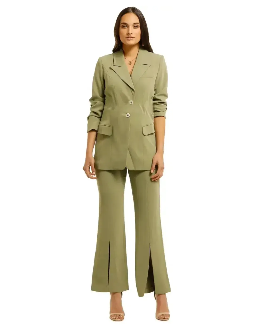 Elliatt Coppelia Two-Piece Suit Khaki Size 12 for rent on The Volte - main image