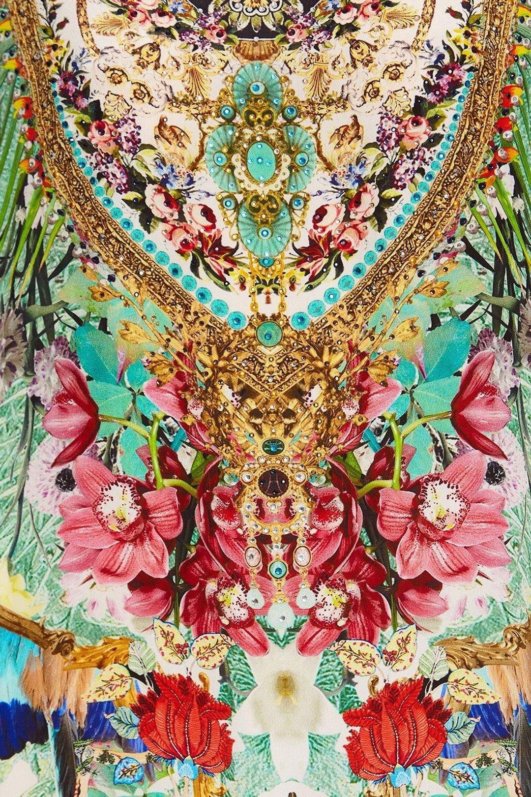 Camilla Champagne Coast Round Neck Kaftan One Size for rent on The Volte - main image