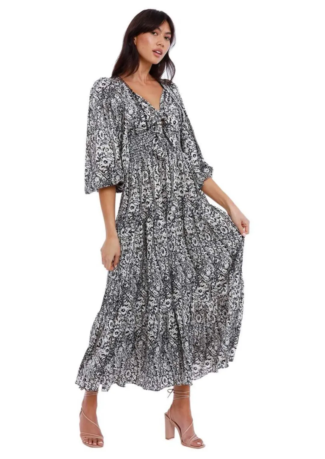 Elliatt Growth Midi Dress Print Size 12 for rent on The Volte - main image
