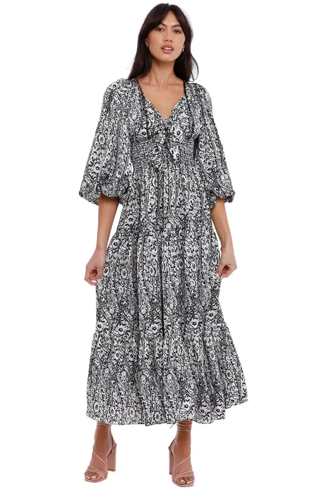 Elliatt Growth Midi Dress Print Size 12 for rent on The Volte - main image
