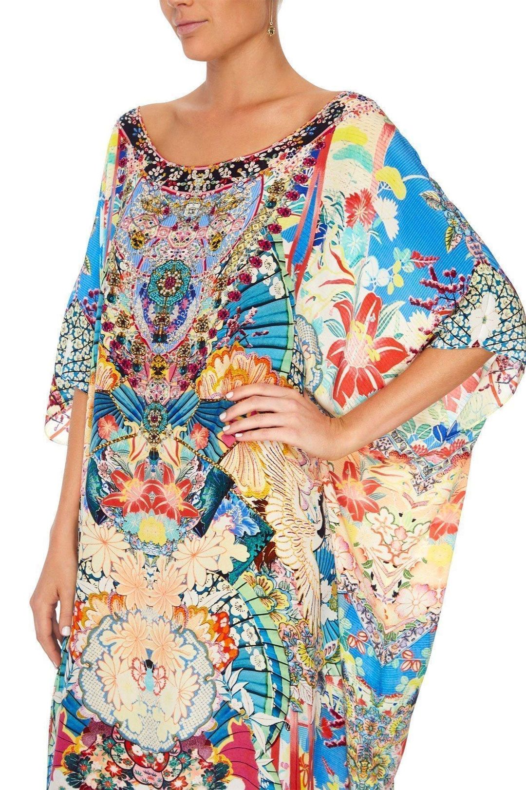 Camilla Miso In Love Round Neck Kaftan One Size for rent on The Volte - main image